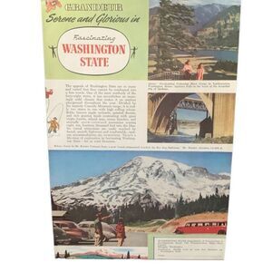 Vintage 1947 Washington State Serene and Glorious Ad Advertisement